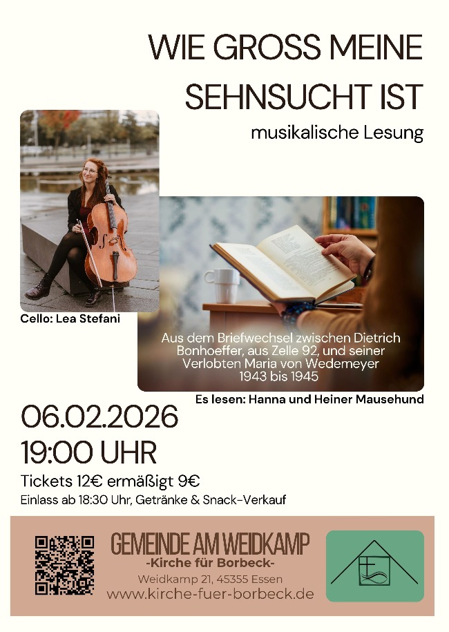 Wie groß meine Sehnsucht ist - musikalische Lesung