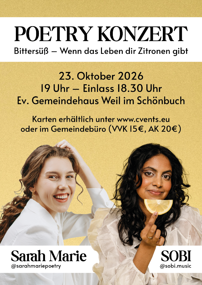 Poetry Konzert mit Sarah Marie und SOBI