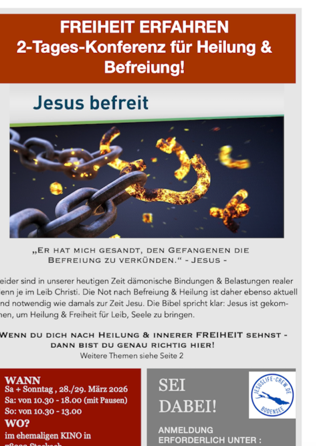 FREIHEIT ERFAHREN - 2-Tages-Konferenz f&uuml;r Heilung & Befreiung!