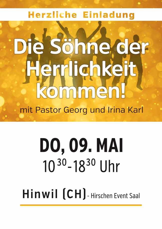 Tagesseminar "Die Söhne der Herrlichkeit kommen!"