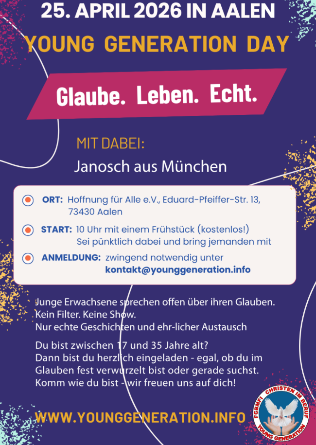YOUNG GENERATION DAY IN AALEN | 25.04.2026 | GLAUBE. LEBEN. ECHT.