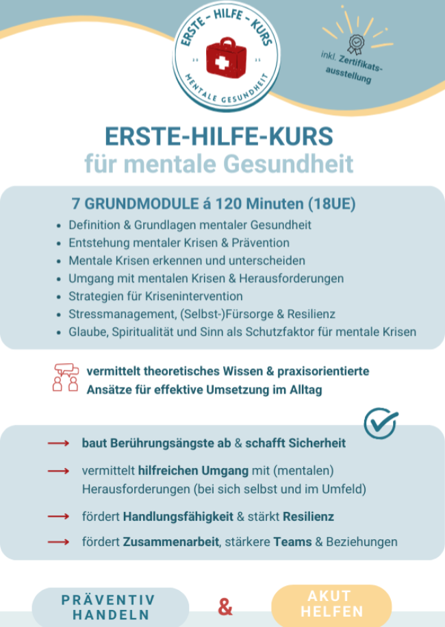 Erste Hilfe Kurs f&uuml;r mentale Gesundheit