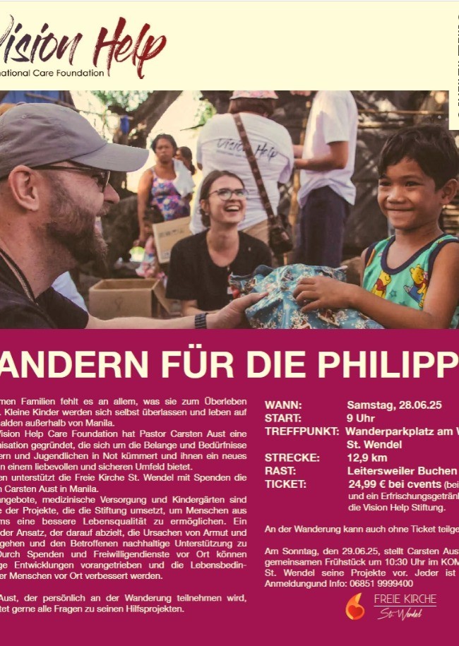 Wandern für die Philippinen „Vision Help Stiftung“